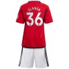 Officiële Voetbalshirt + Korte Broek Manchester United Elanga 36 Thuis 2023-24 - Kids